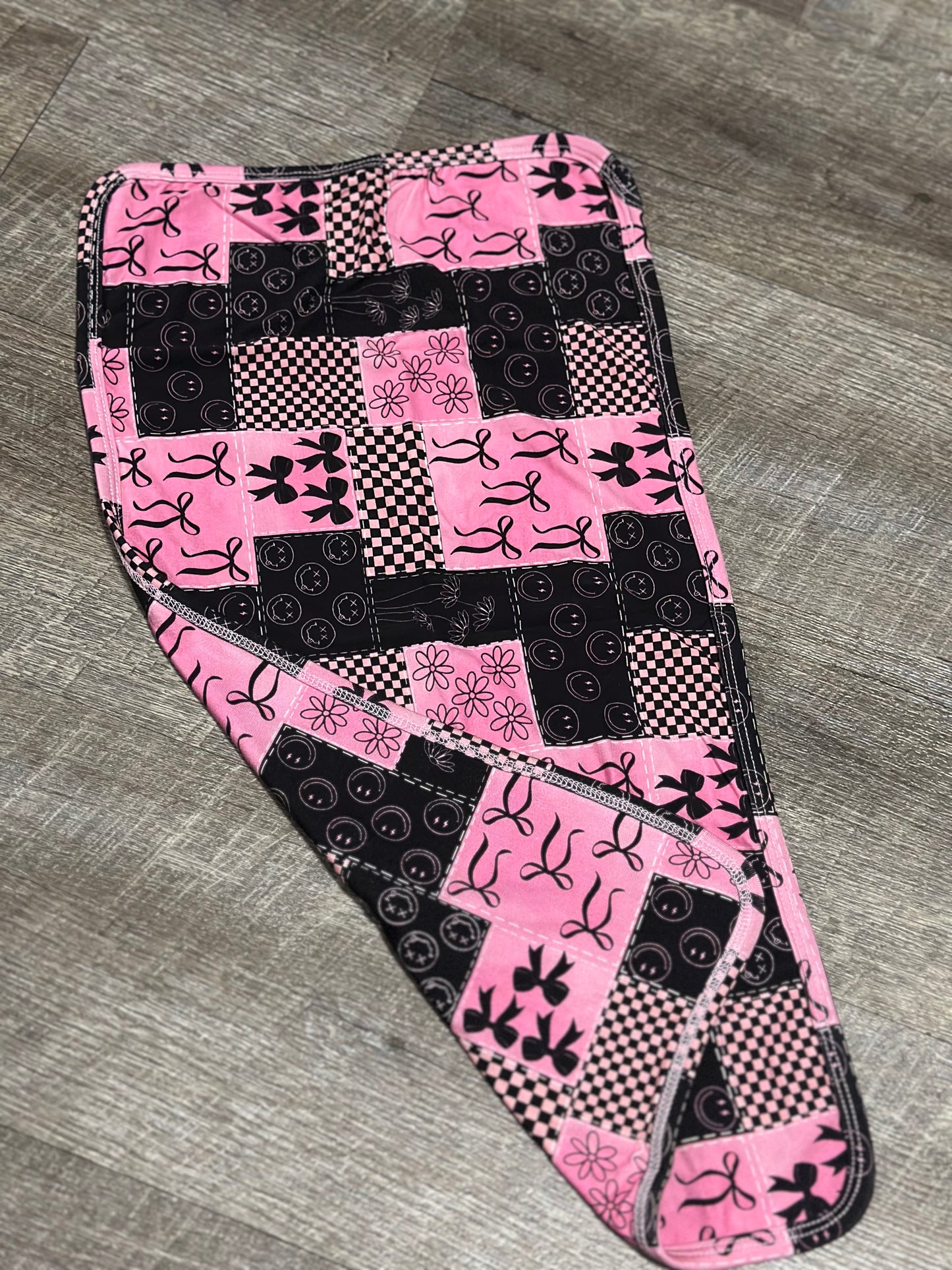 Black & Pink Patches - Burp Cloth - RTG