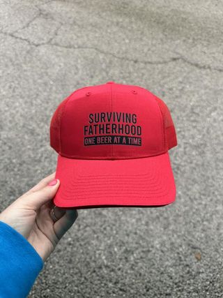 Surviving Fatherhood- Trucker Hat - Red
