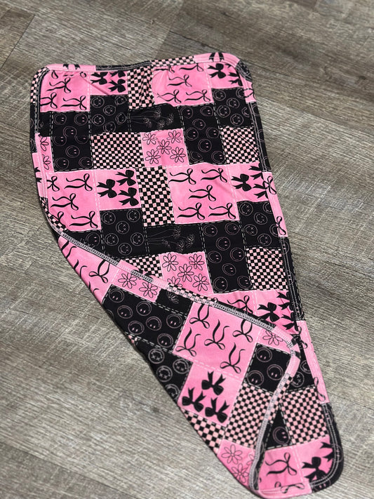 Black & Pink Patches - Burp Cloth - RTG