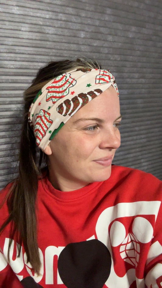 Christmas Cakes Bamboo Headbands - Adult Size - RTG