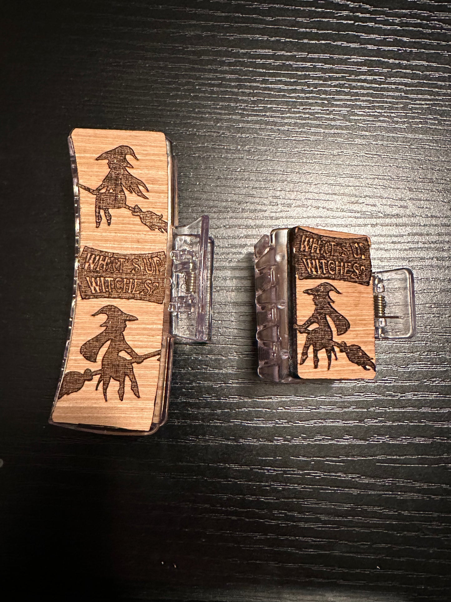 Hair Clips - Wood Burned - RTG