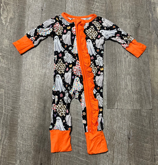 Floral Ghost - Ruffle Zippy