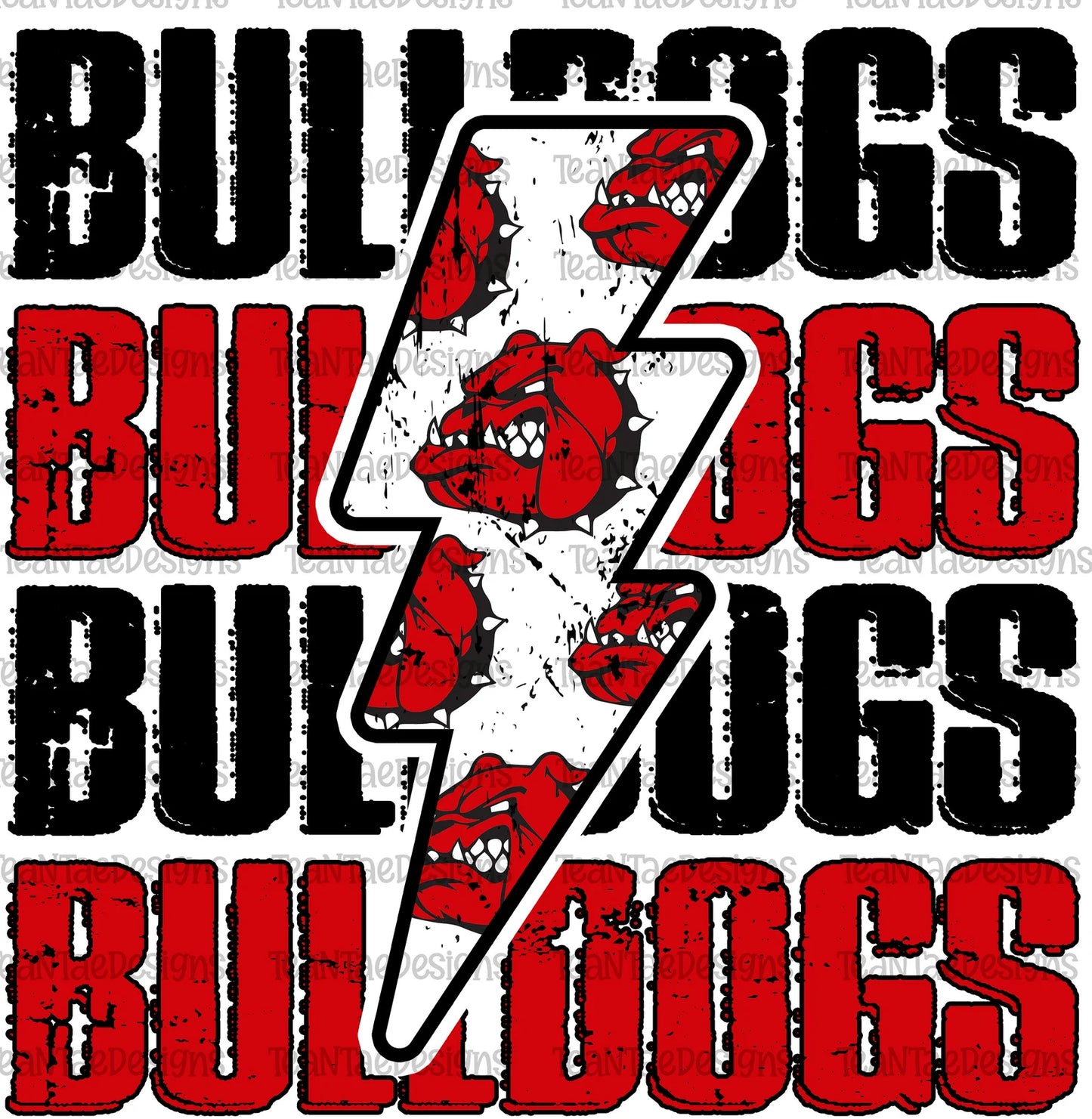 Bulldogs - Lightning Bolt with Bulldog Face