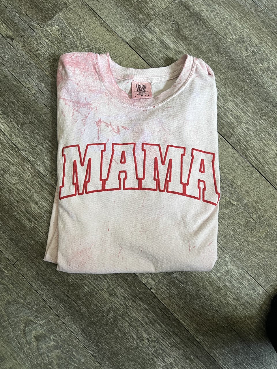 MAMA Puff Print Red/Black - Comfort Colors TieDye